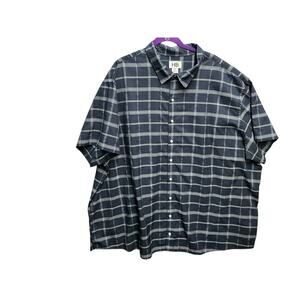 HB Harbor Bay 4XL Shirt Men's Multi Color Plaid Short Sleeve Button Up Shirt
